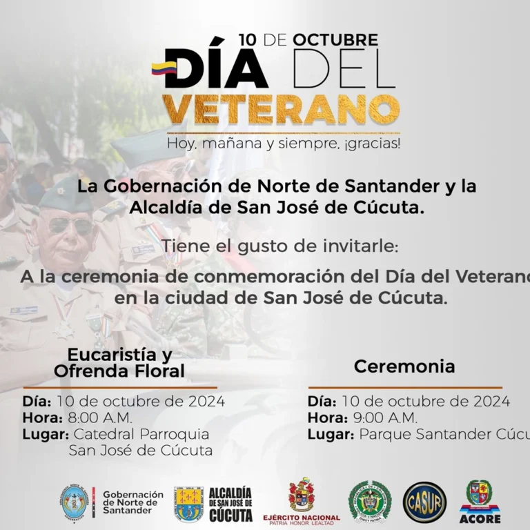 Cúcuta Celebra el Día del Veterano con una Ceremonia Especial el 10 de Octubre de 2024